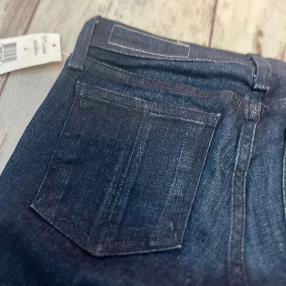 Rag & Bone Kensington Moto Skinny Jeans Dark Blue Zip Detail Size 24 NWT - Picture 15 of 16